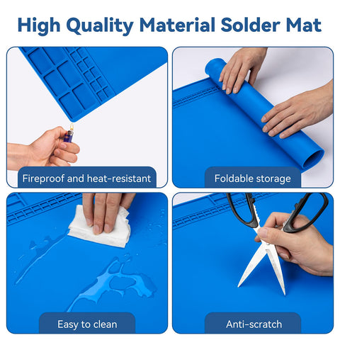 Kaisi easy-clean silicone mat works with water or alcohol cleanup.