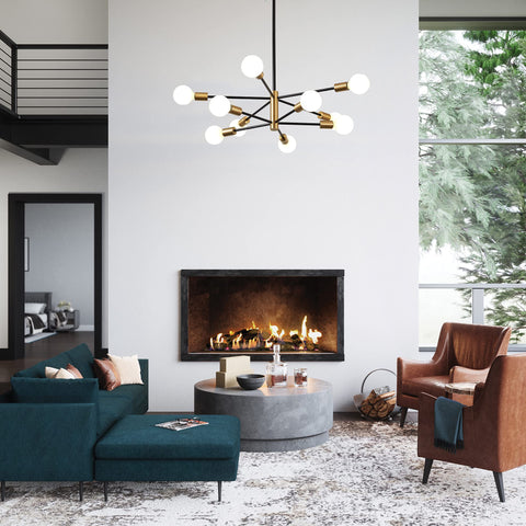 KAISITE adjustable height sputnik chandelier for versatile ceilings