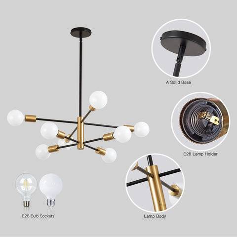 KAISITE bedroom chandelier offering soft, dimmable glow