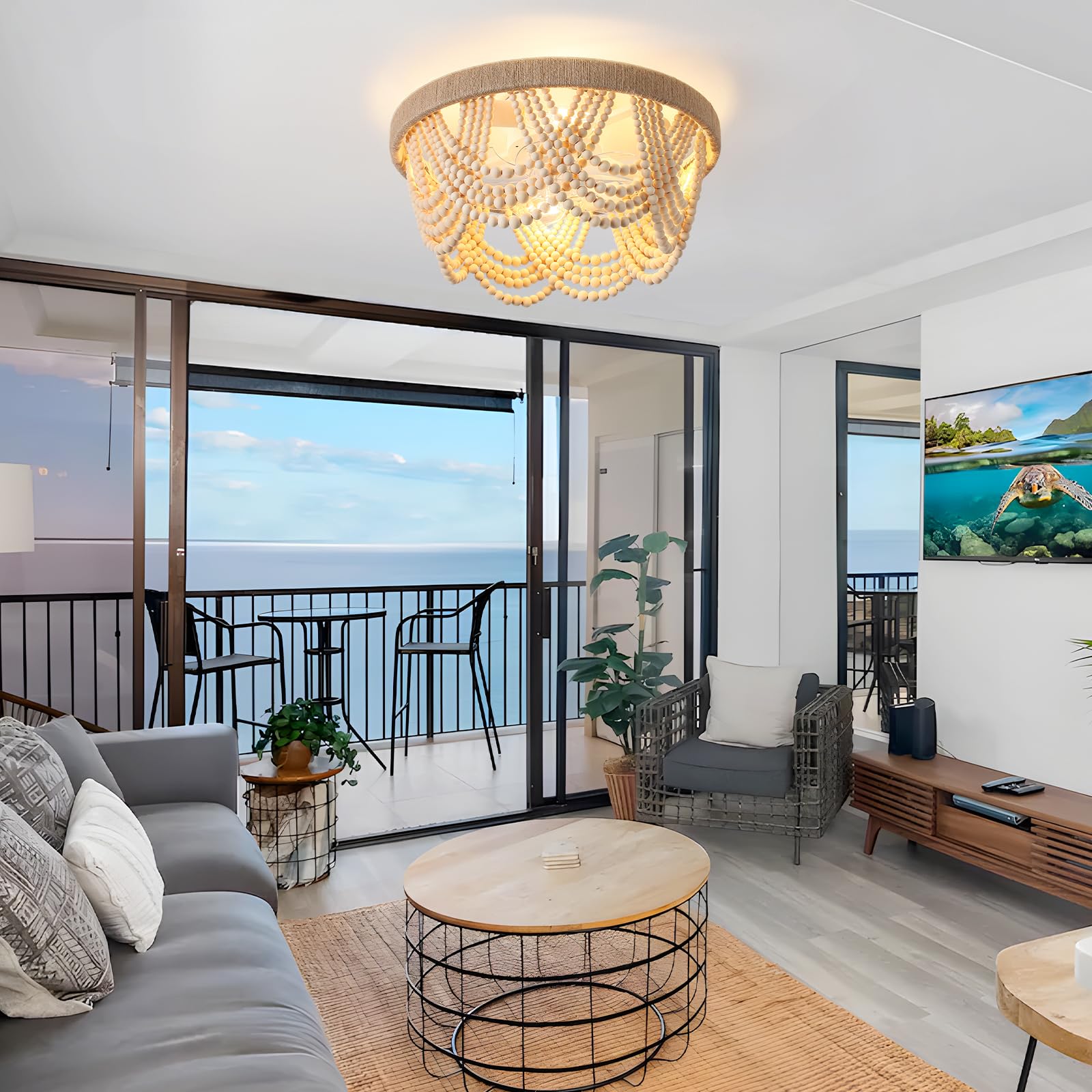 KAISITE 20-inch fandelier combines fan and chandelier aesthetics.
