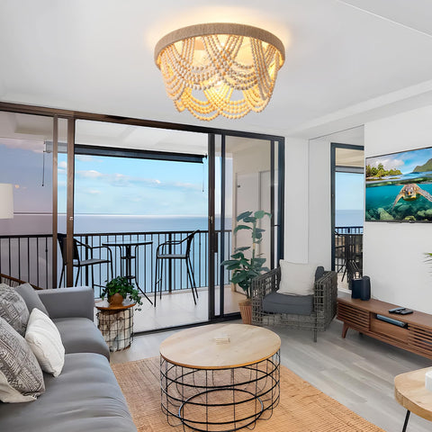 KAISITE 20-inch fandelier combines fan and chandelier aesthetics.