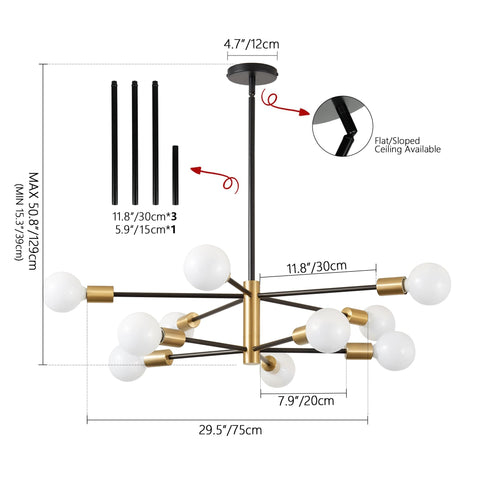 KAISITE dimmable compatible dining chandelier for customizable ambiance