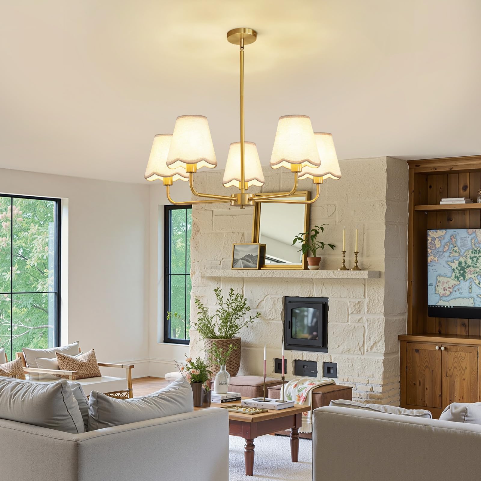 KAISITE dining-room over-table setup highlights versatile modern styling.
