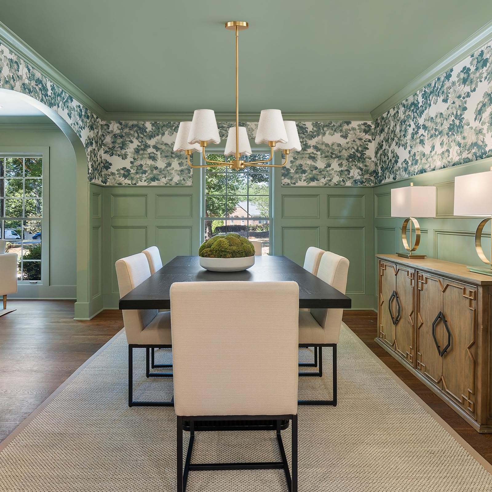 KAISITE gold chandelier shade detail demonstrates soft diffusion and warm ambience.