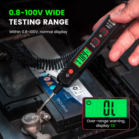 KAIWEETS bright green LCD voltage display for clear day or night readings