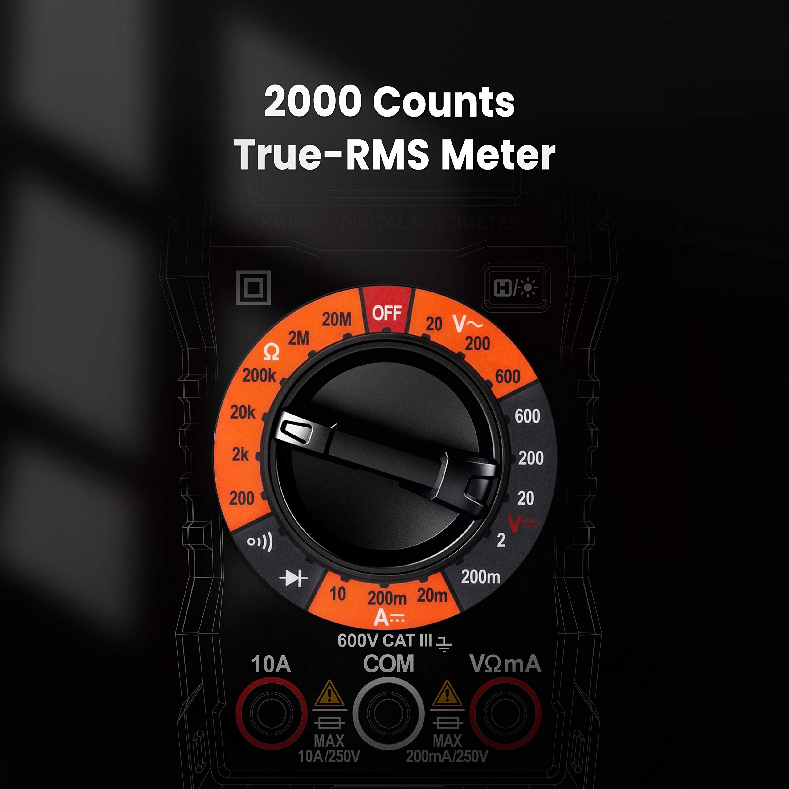 Kaiweets meter features double fuses for safe up to 600V measurements.