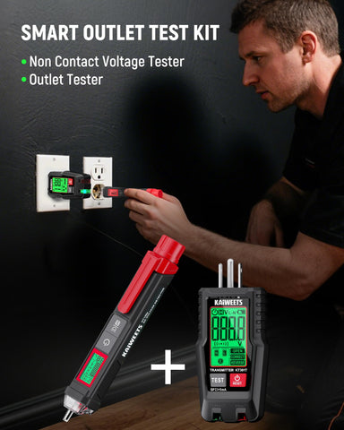KAIWEETS GFCI outlet tester with LCD indicators showing wiring status