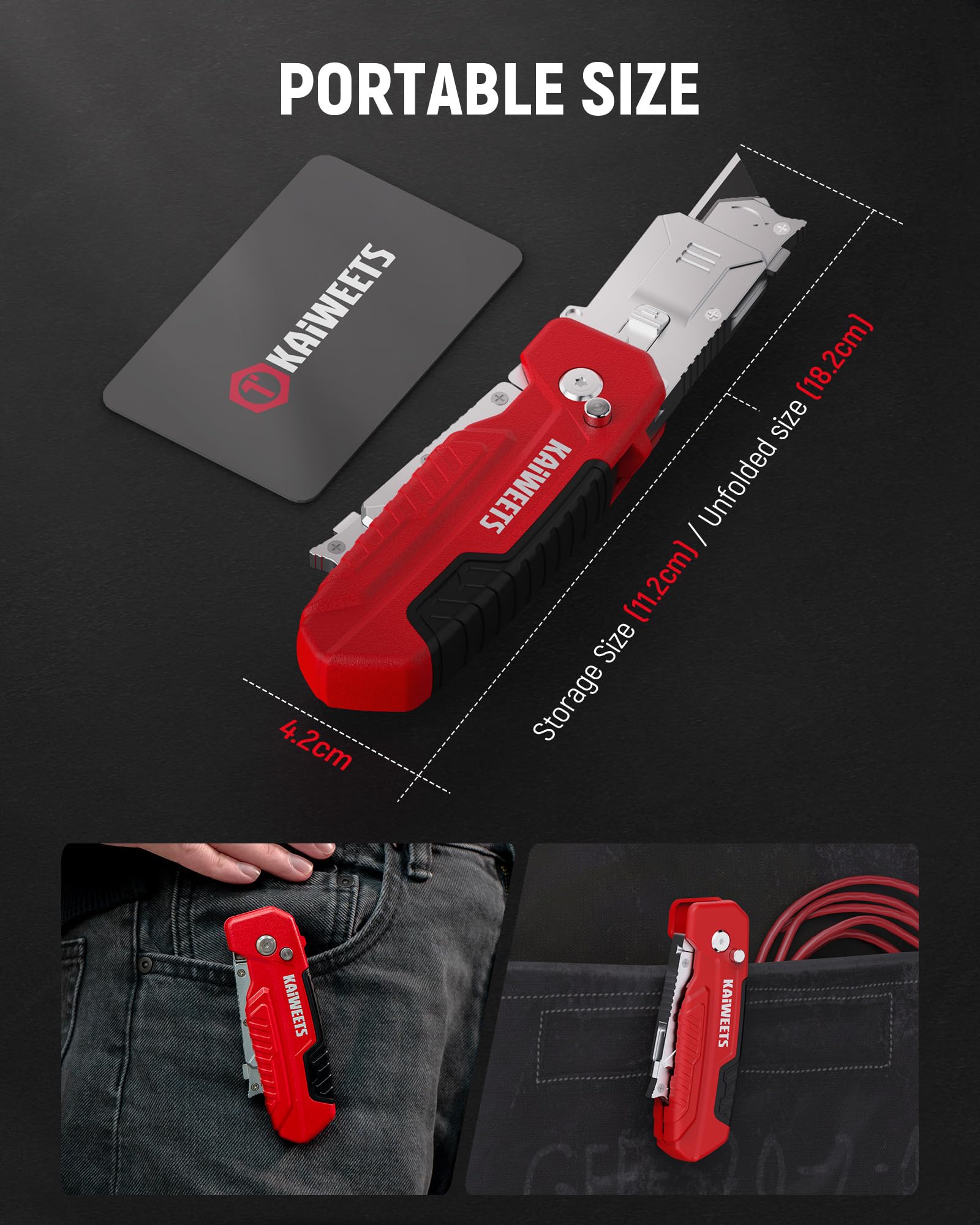KAIWEETS ergonomic non-slip grip improves control during tasks.
