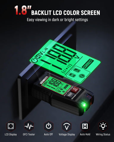 GFCI test button ready for quick protection check.