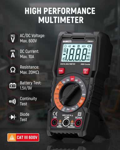 KAIWEETS KIT01 GFCI tester wiring configuration display for fault detection