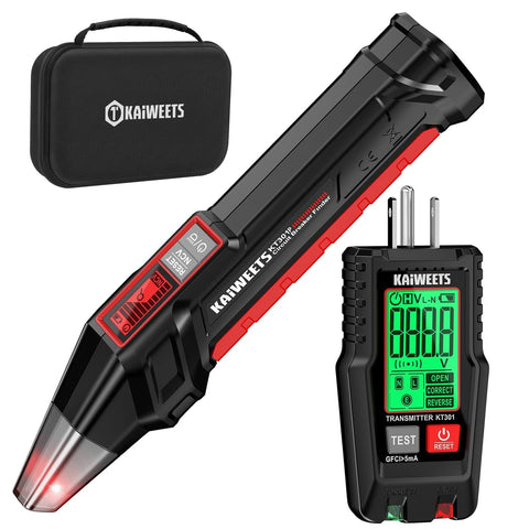 Kaiweets KT301 circuit breaker finder with clear indicators for quick panel identification.