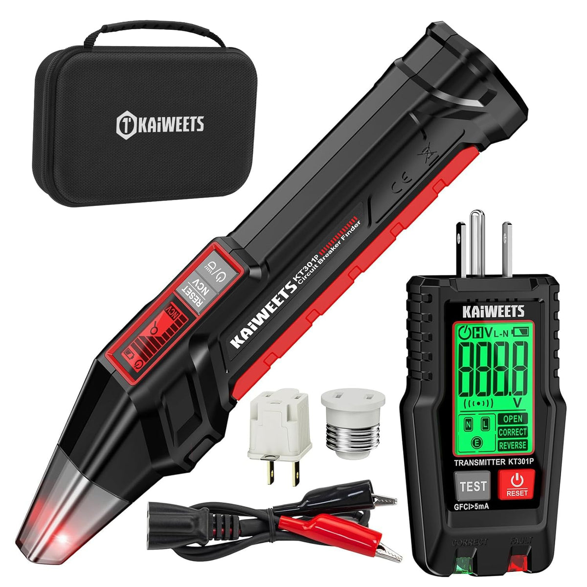 KAIWEETS KT301P LCD display for voltage and wiring checks on panels