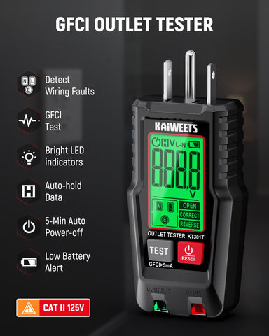 KAIWEETS non-contact tester LED indicators and audible alert