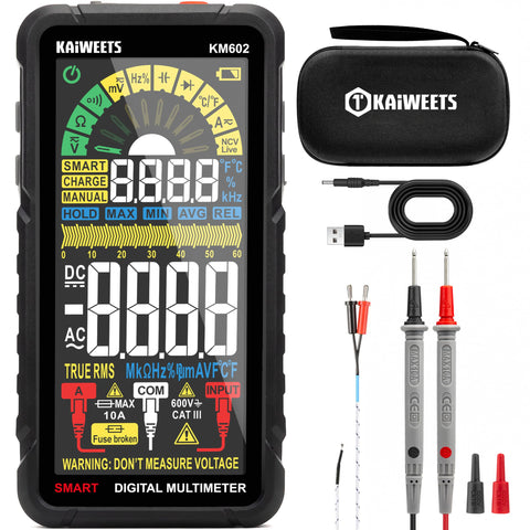 KAIWEETS smart multimeter front display for quick, clear readings.
