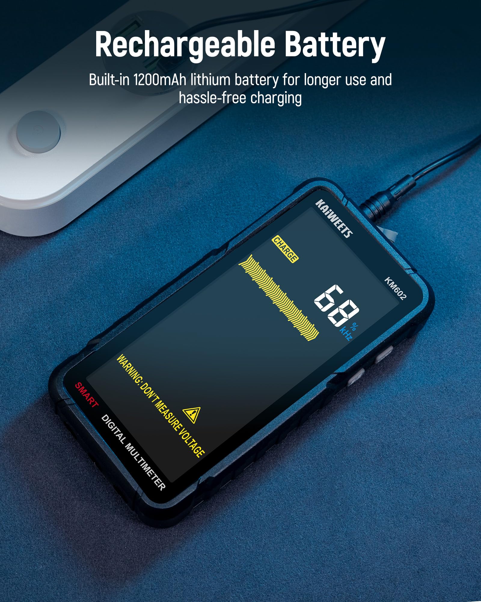 KAIWEETS smart multimeter rechargeable battery enables extended use.
