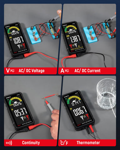 KAIWEETS smart multimeter safety rating label indicates certified protection.
