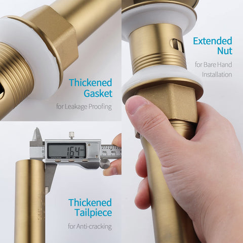 KAIYING overflow-fit drain with vessel sink configuration.