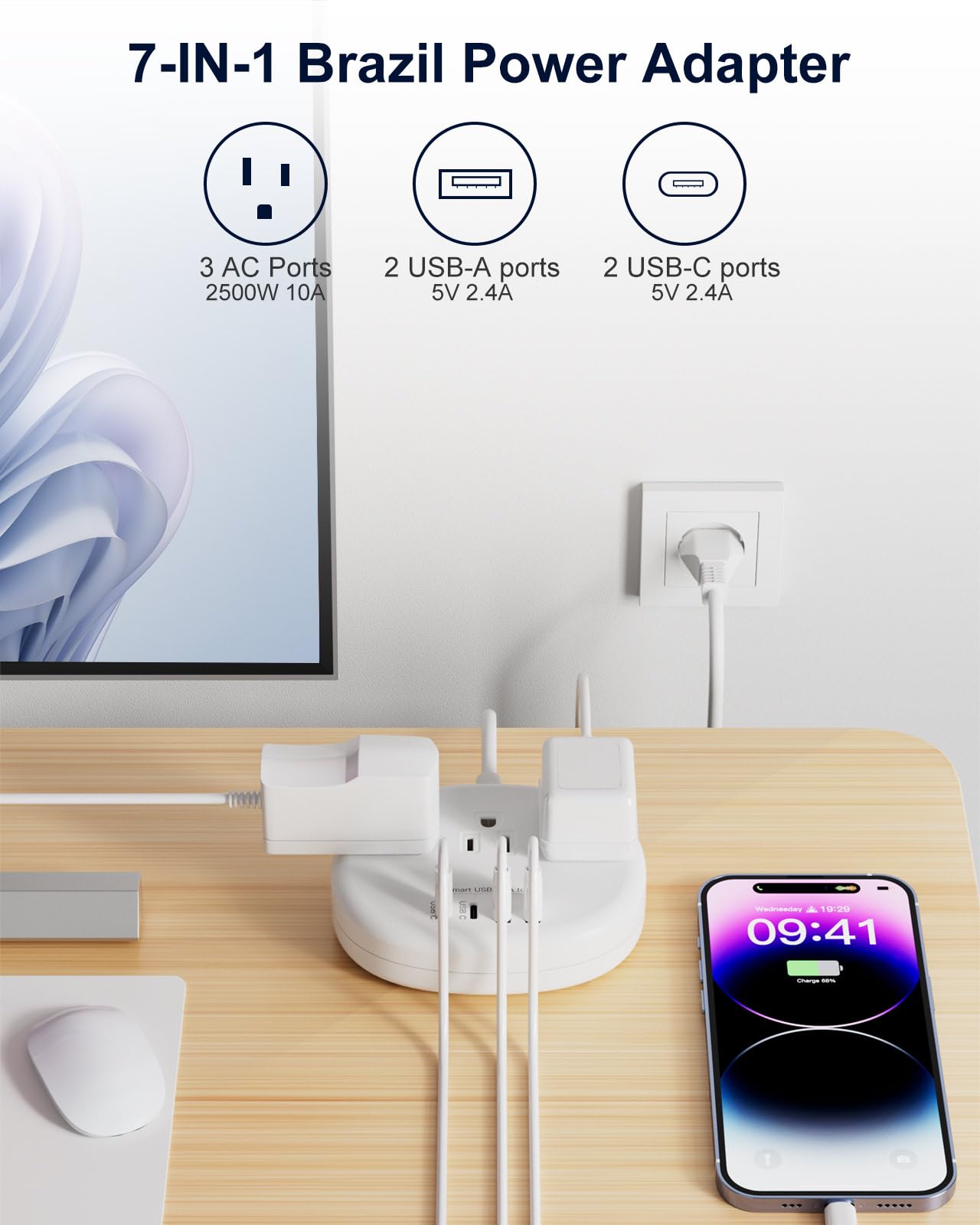 Kakahigh power adapter supports up to 2500W, suitable for multiple devices
