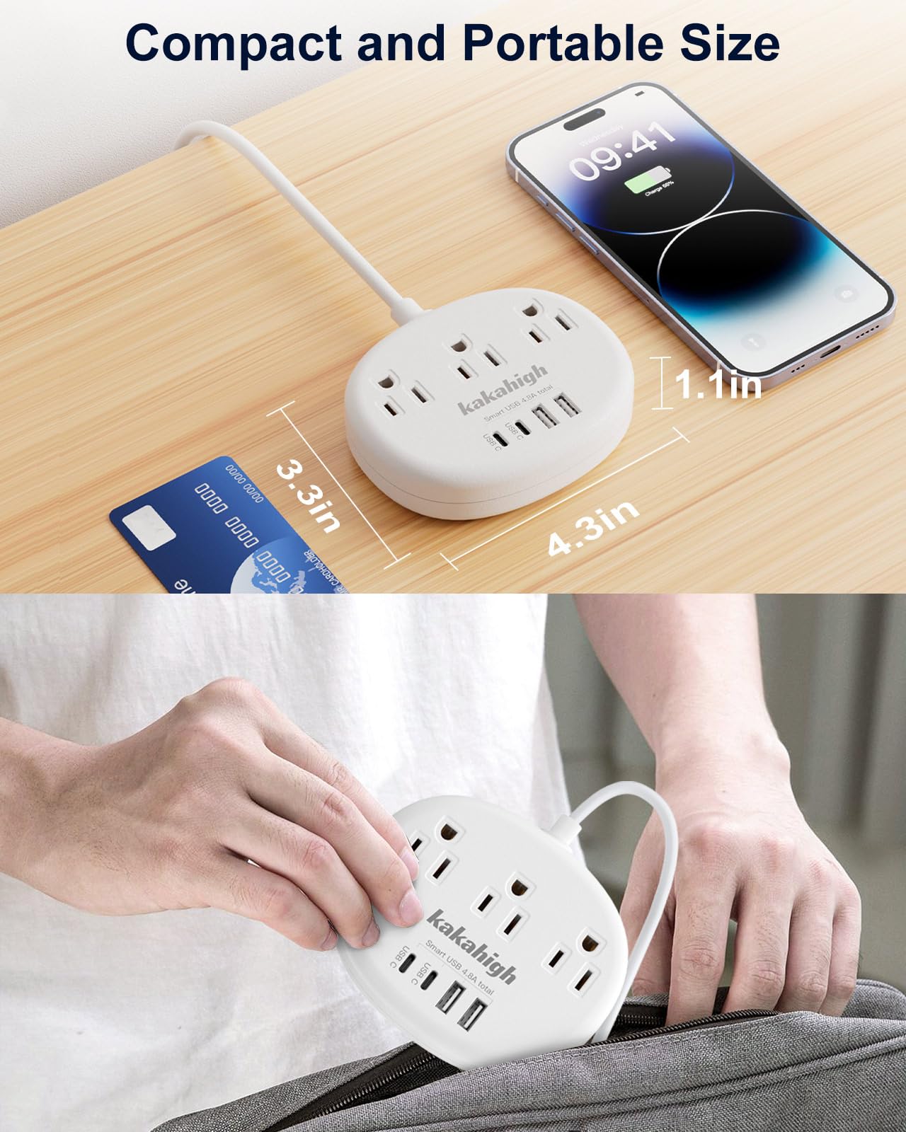 Kakahigh compact travel adapter ideal for shared spaces