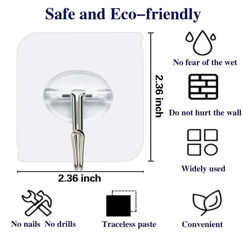 KAKAMINA adhesive hooks 100-pack side view showing sleek profile.