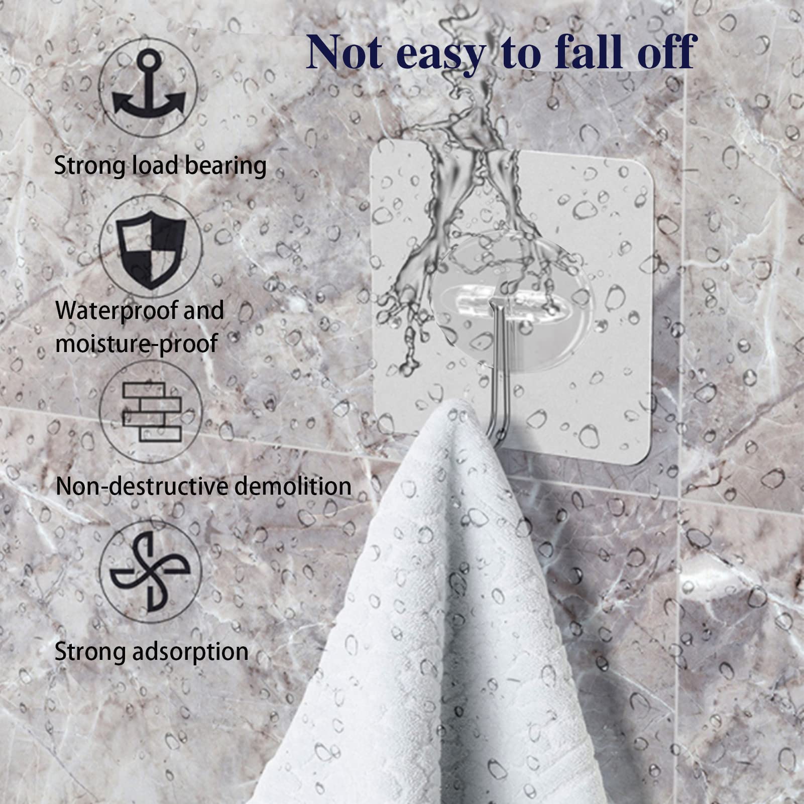 KAKAMINA transparent wall hook close-up highlighting nearly invisible hardware.
