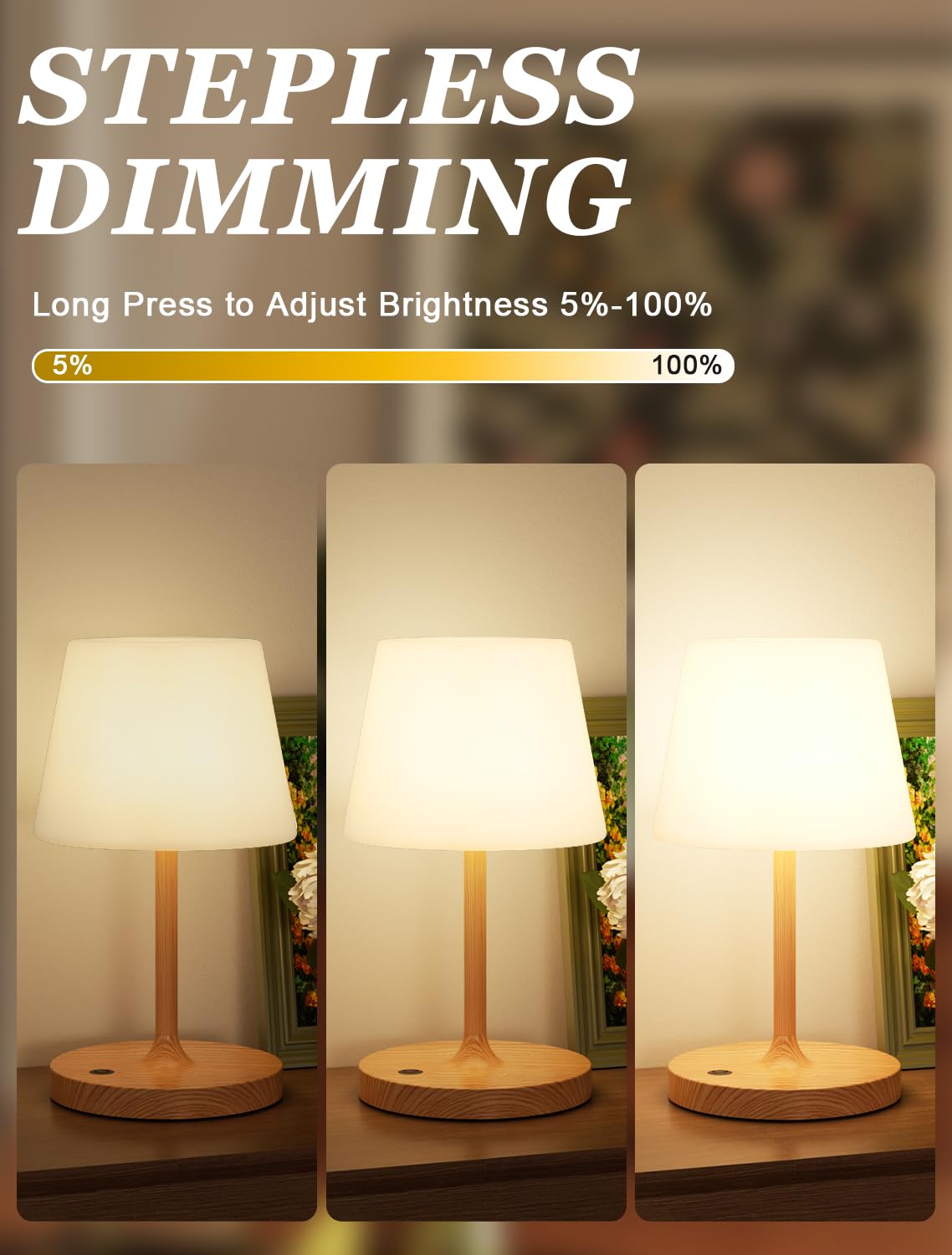 Kakanuo 4000mAh battery powered lamp with long runtime.