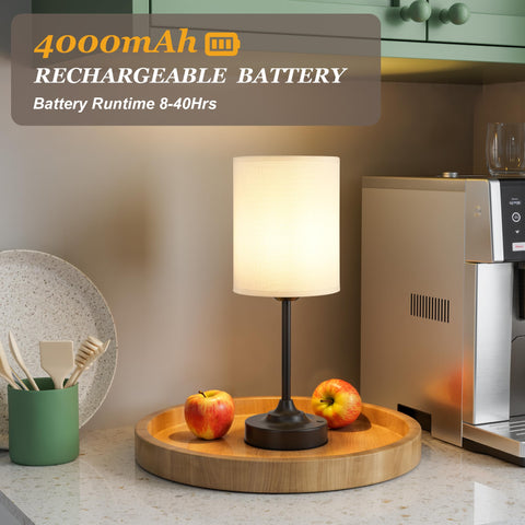 Kakanuo battery-powered table lamp with 4000mAh battery for portable use.