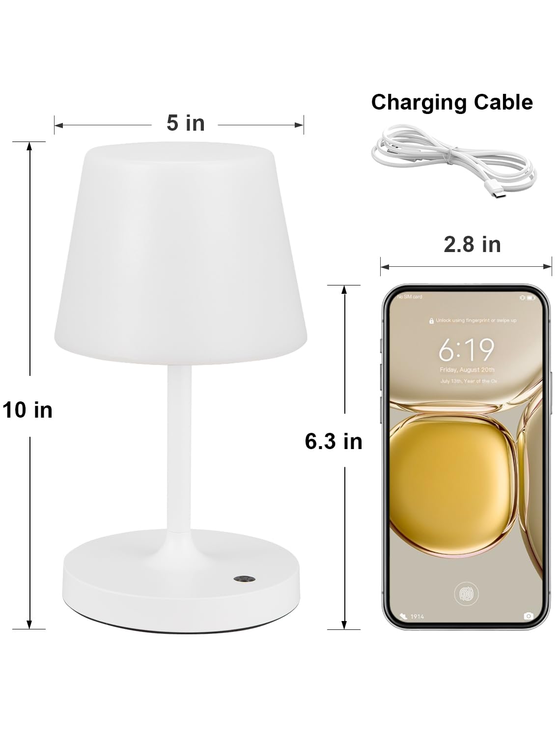 Kakanuo cordless desk light with touch dimming for adjustable brightness