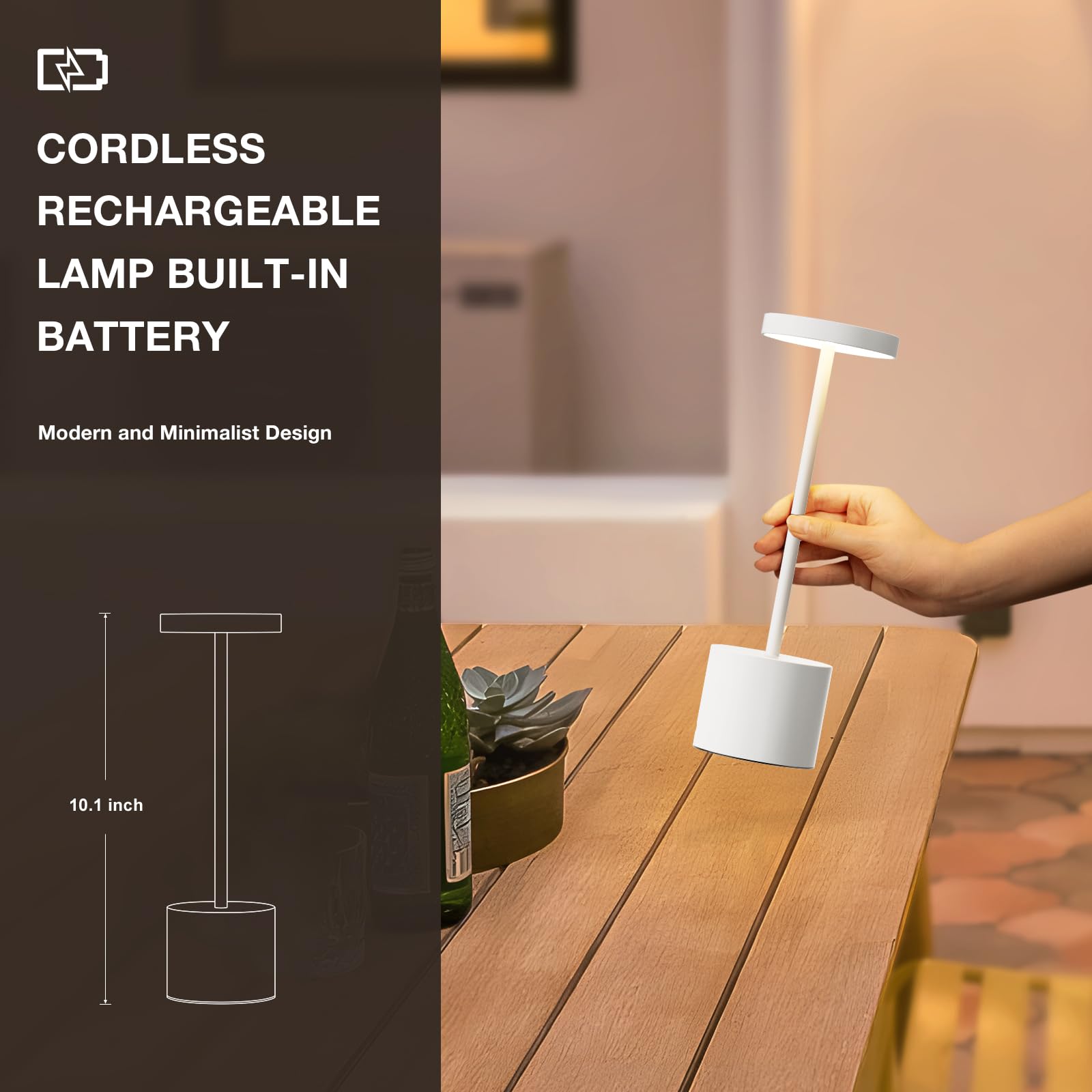 Kakanuo cordless lamp in outdoor scene suitable for patio ambience