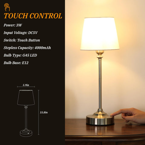 Kakanuo cordless table lamp 3000K warm LED creates cozy ambiance