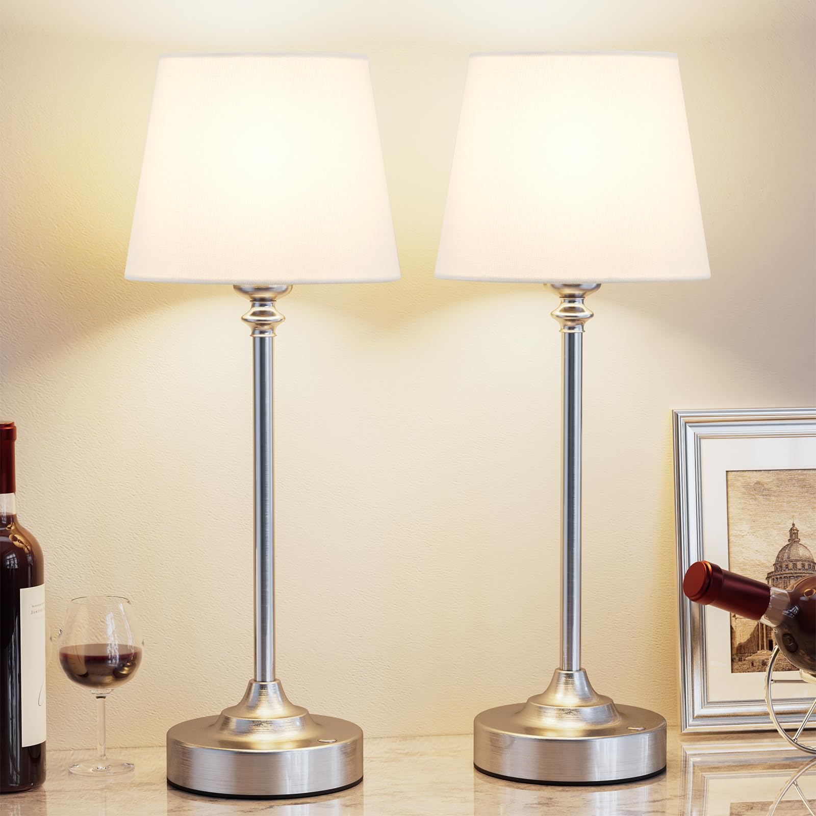 Kakanuo cordless table lamp base touch control for easy brightness adjustment