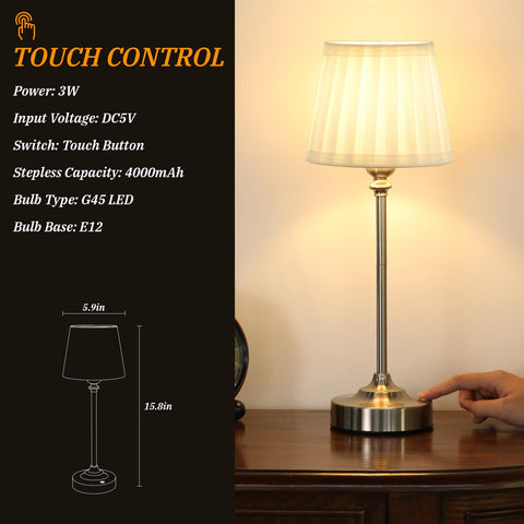 Kakanuo cordless table lamp dimming control for precise brightness