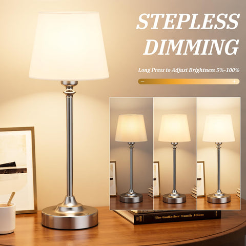 Kakanuo cordless table lamp dimming range showcases smooth brightness levels
