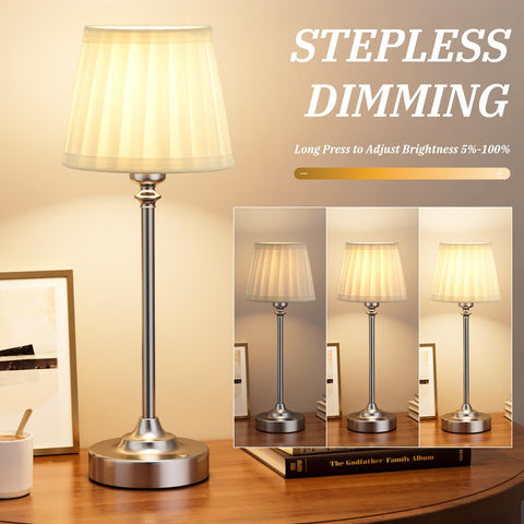 Kakanuo cordless table lamp metal body reflects light with elegance