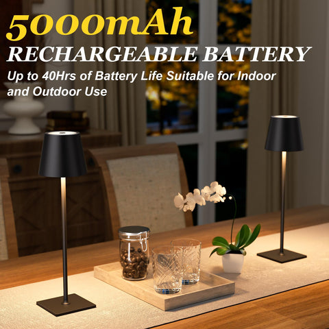 Kakanuo cordless lamp touch control enables easy on/off and dimming with a light touch.