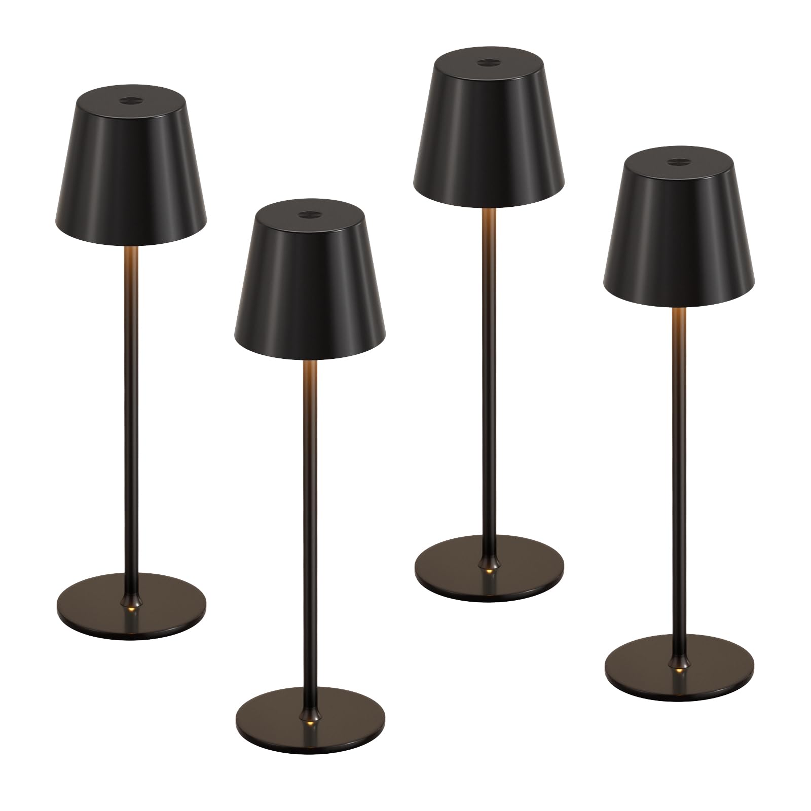 Kakanuo cordless table lamp top view with touch control and ambient options