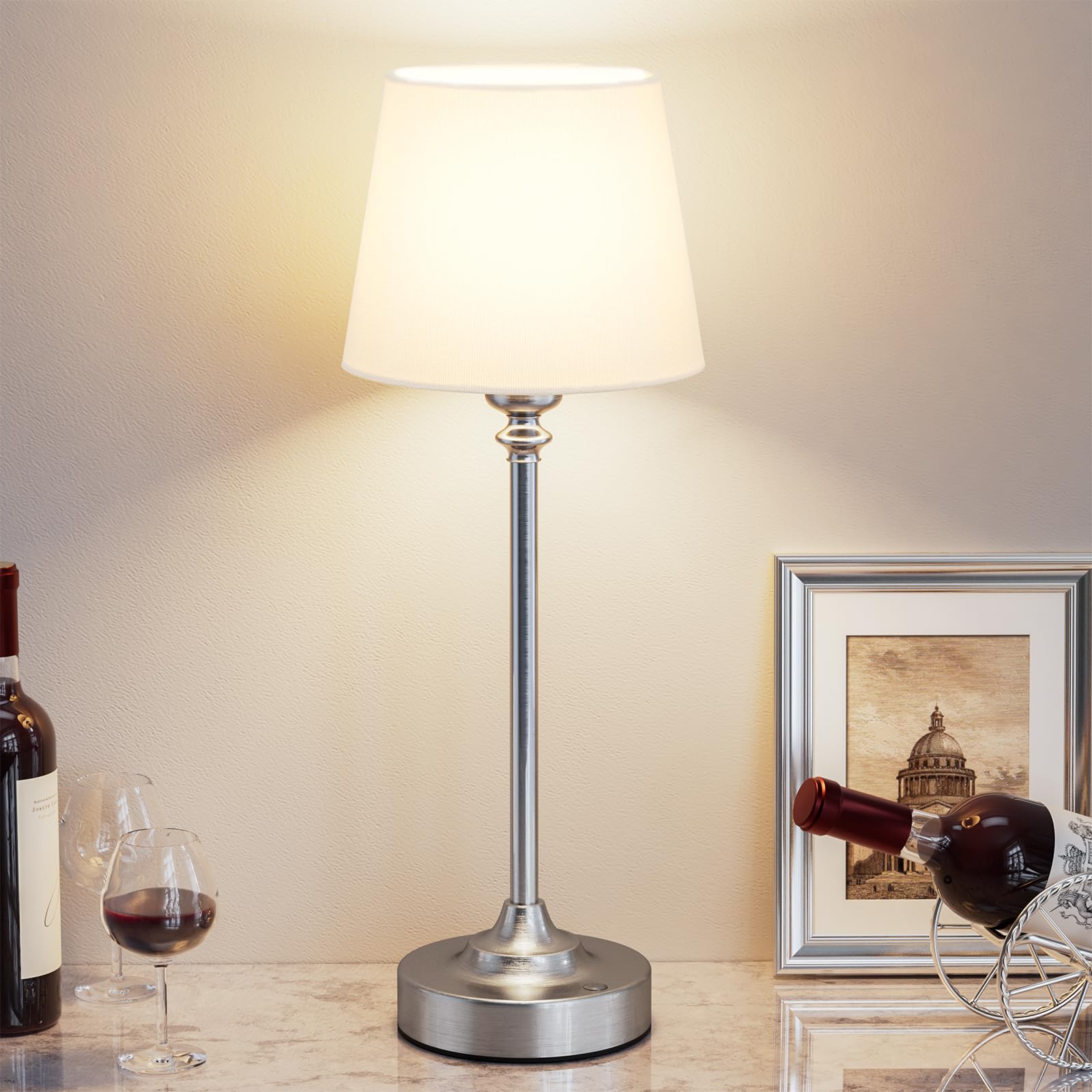 Kakanuo cordless table lamp touch base for easy dimming and control