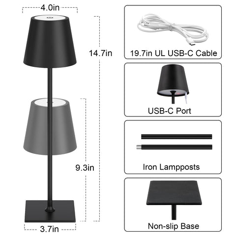 Kakanuo lamp USB-C charging offers quick, convenient power for extended use.