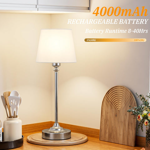 Kakanuo cordless table lamp USB-C charging port enables quick top-ups
