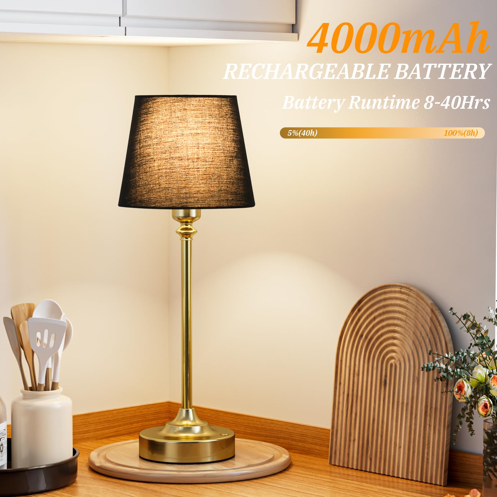 Kakanuo cordless lamp demonstrates USB-C charging capability for quick power.