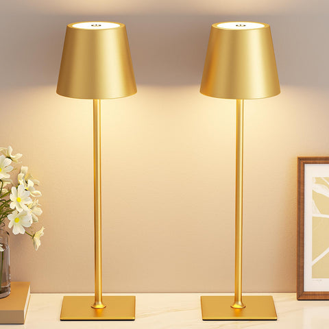 Kakanuo gold cordless table lamp with 5000mAh battery for long-lasting ambiance
