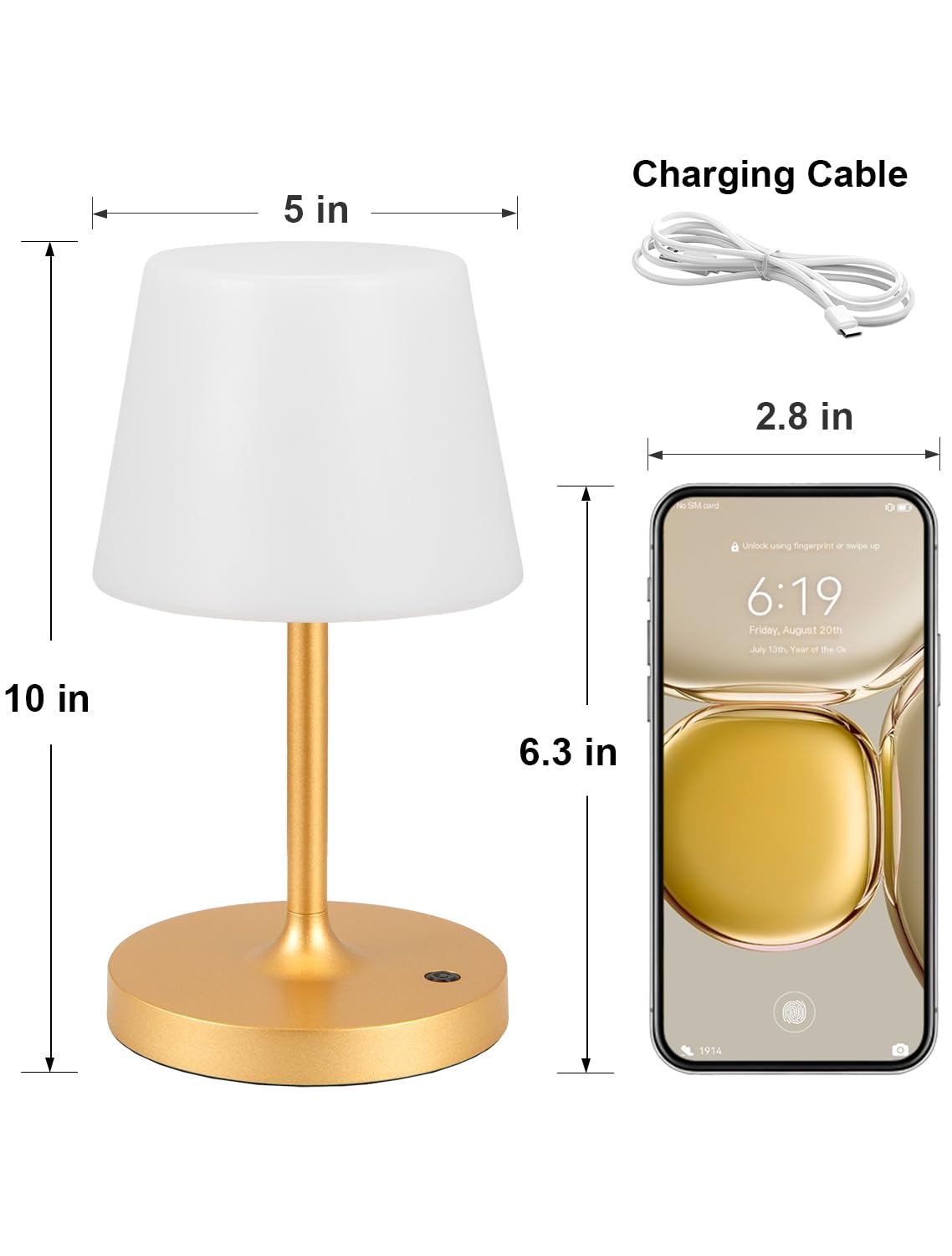 Kakanuo Gold compact lamp for kitchen or bathroom counters