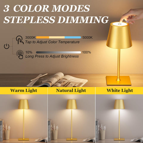 Kakanuo touch-dimming lamp showing 3 color temperatures for personalized lighting