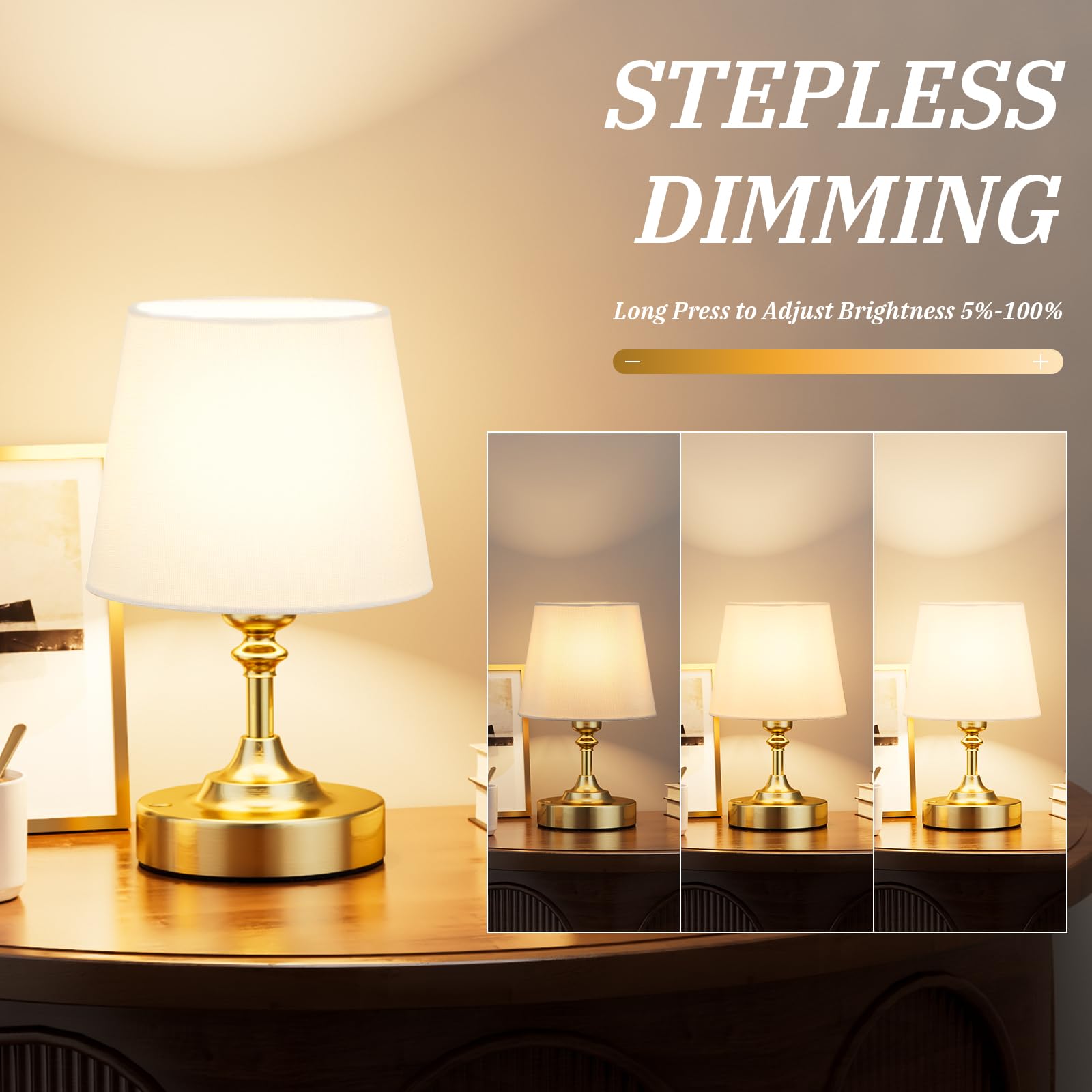 Kakanuo lamp gold with dimmed light, cozy dining ambiance