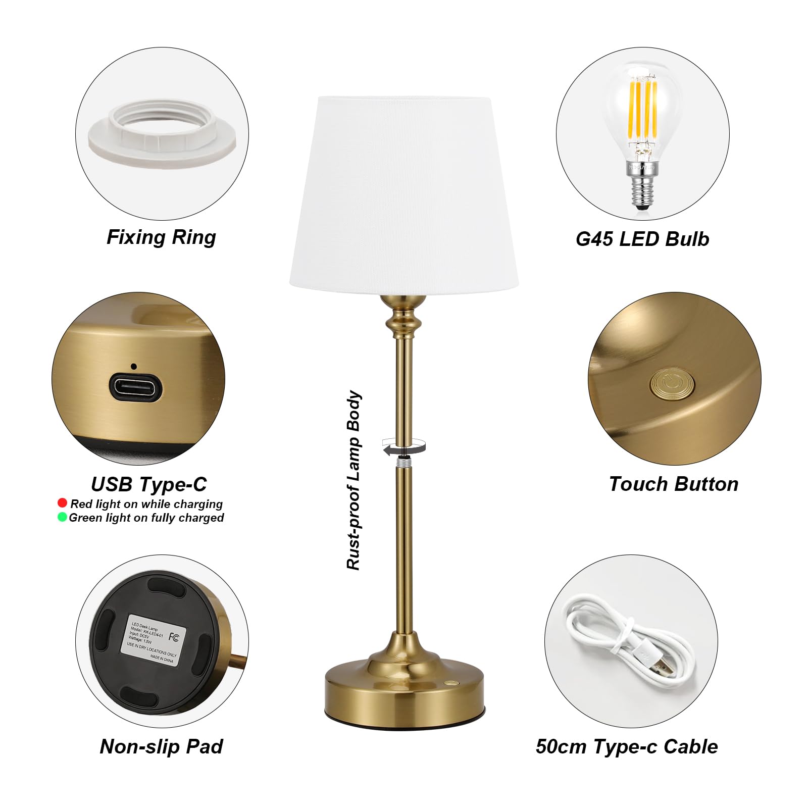 Kakanuo portable brass desk lamp suited for multiple spaces
