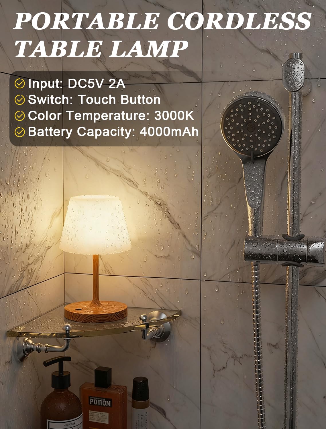 Kakanuo portable indoor-outdoor lamp suitable for shelves and tables.