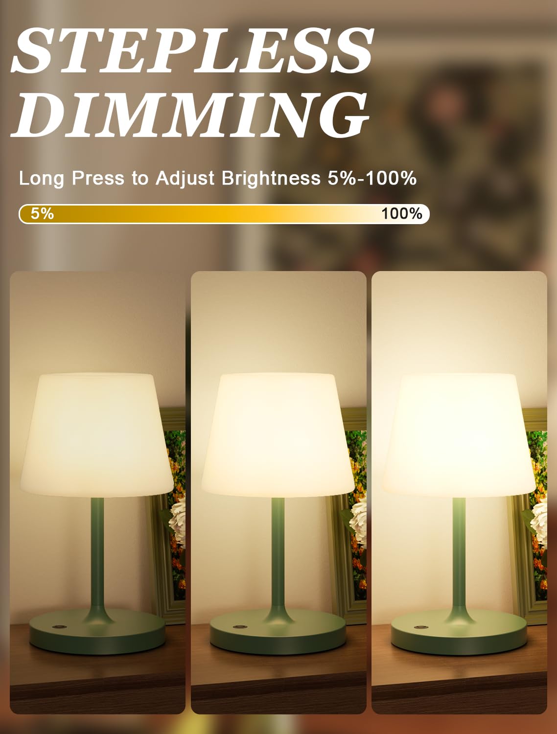 Kakanuo rechargeable lamp with 4000mAh battery for reliable lighting.