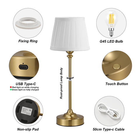 Kakanuo rechargeable lamp charging via USB-C for easy power.