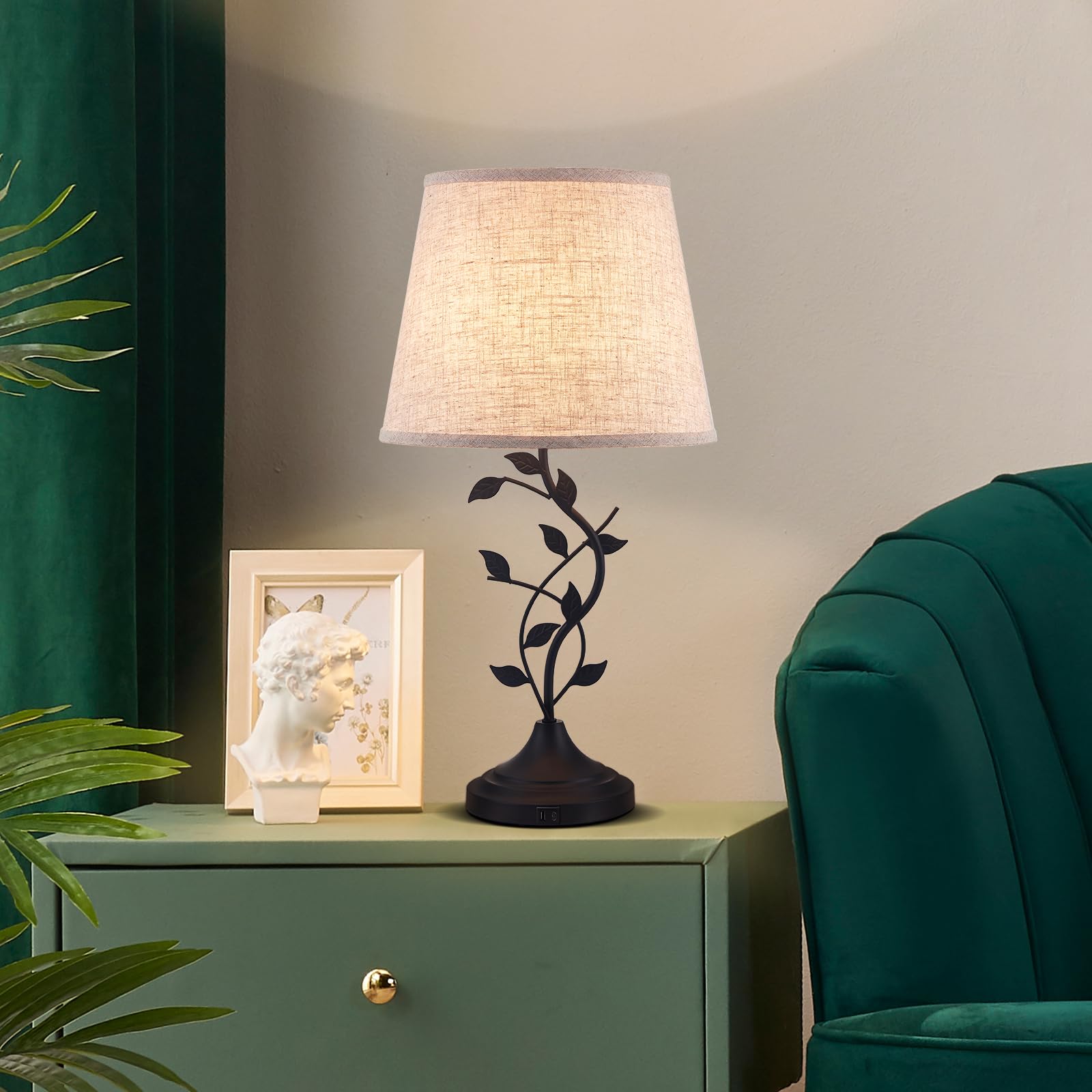 Kakanuo bedside lamp stands 24.4 inches for balanced lighting