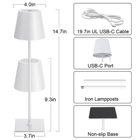 Kakanuo lamp height-adjustable pole adapts to counter or nightstand